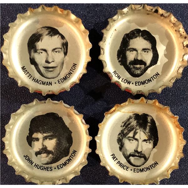 1980-81 PEPSI BOTTLE CAPS - EDMONTON OILERS (4)