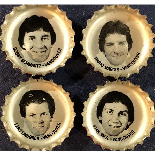 1980-81 PEPSI BOTTLE CAPS - VANCOUVER CANUCKS (4)