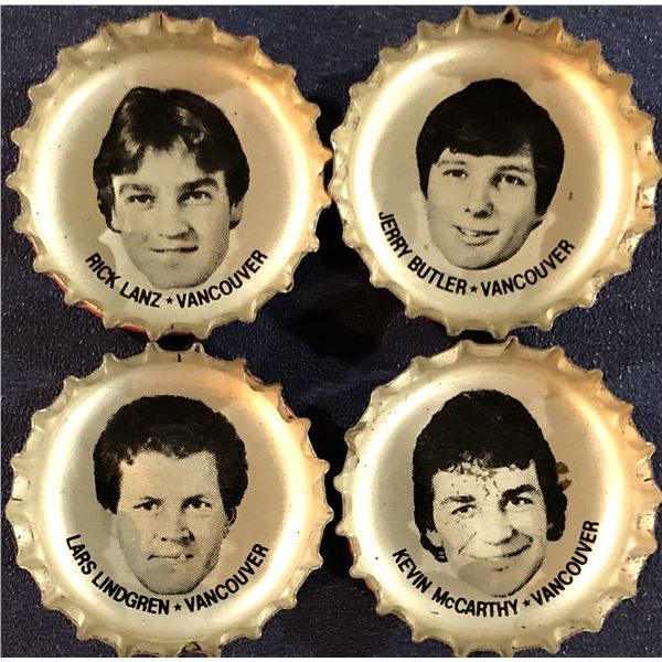 1980-81 PEPSI BOTTLE CAPS - VANCOUVER CANUCKS (4)