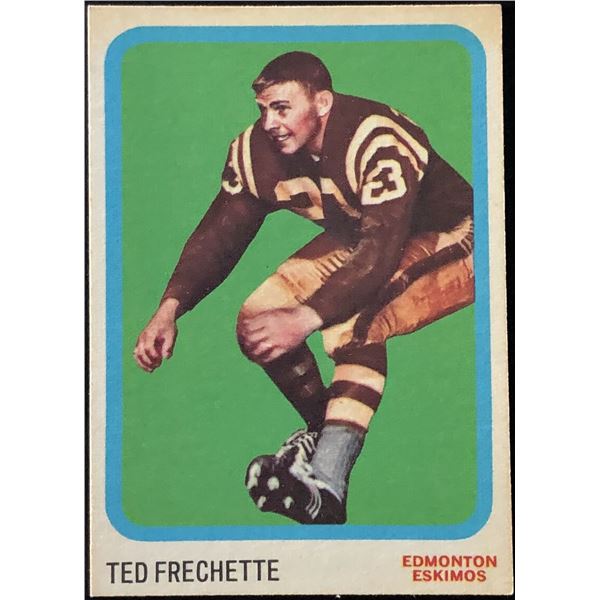 1963 O-PEE-CHEE CFL TED FRECHETTE ROOKIE CARD