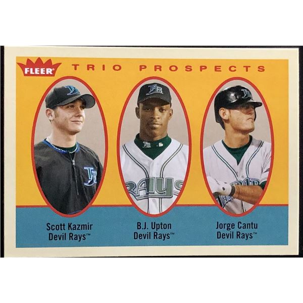 2005 FLEER B.J. UPTON / SCOTT KAZMIR ROOKIE CARD