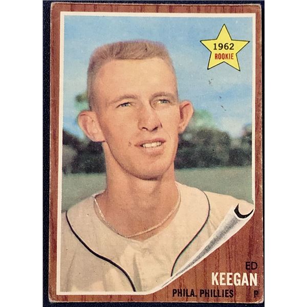 1962 TOPPS ED KEEGAN ROOKIE CARD