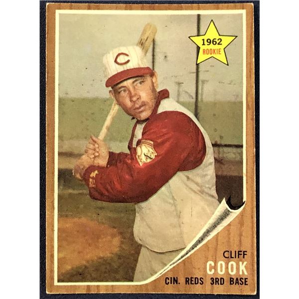 1962 TOPPS CLIFF COOK ROOKIE CARD