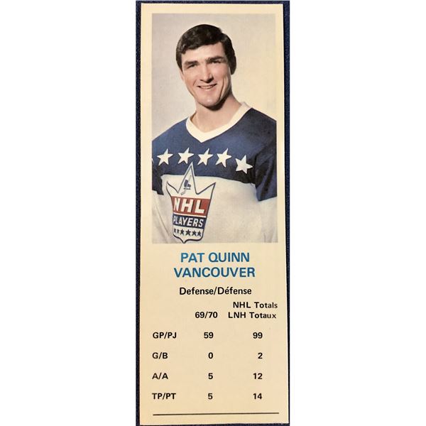 1970-71 DAD'S COOKIES PAT QUINN (HOF)
