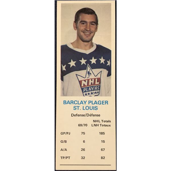 1970-71 DAD'S COOKIES BARCLAY PLAGER