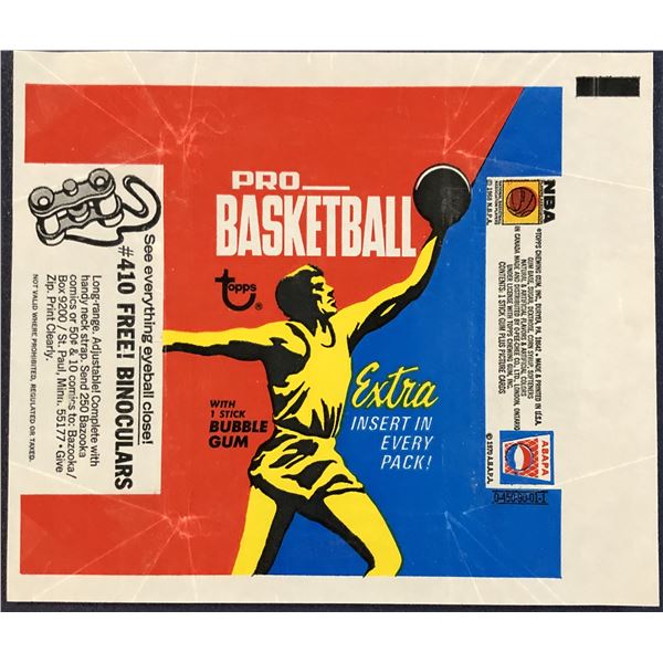 1971-72 TOPPS NBA BASKETBALL WRAPPER