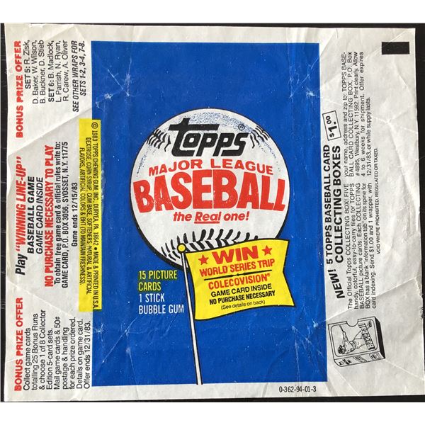 1983 TOPPS BASEBALL WRAPPER