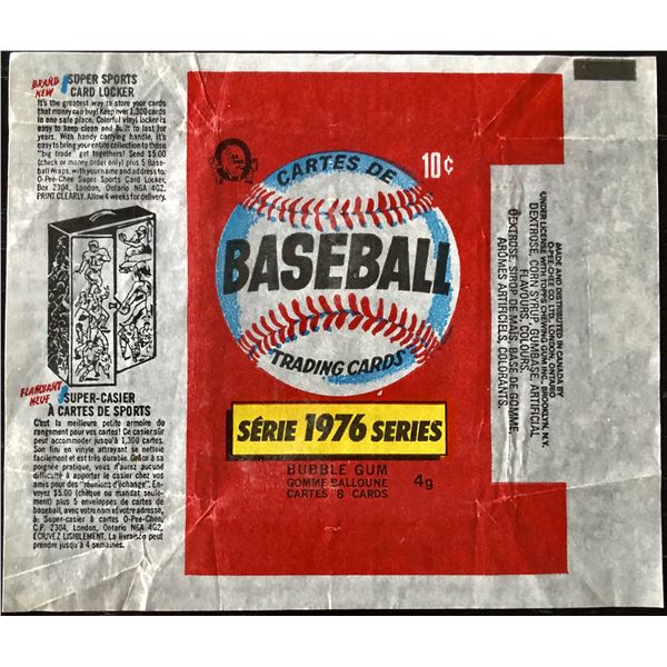 1976 O-PEE-CHEE BASEBALL WRAPPER