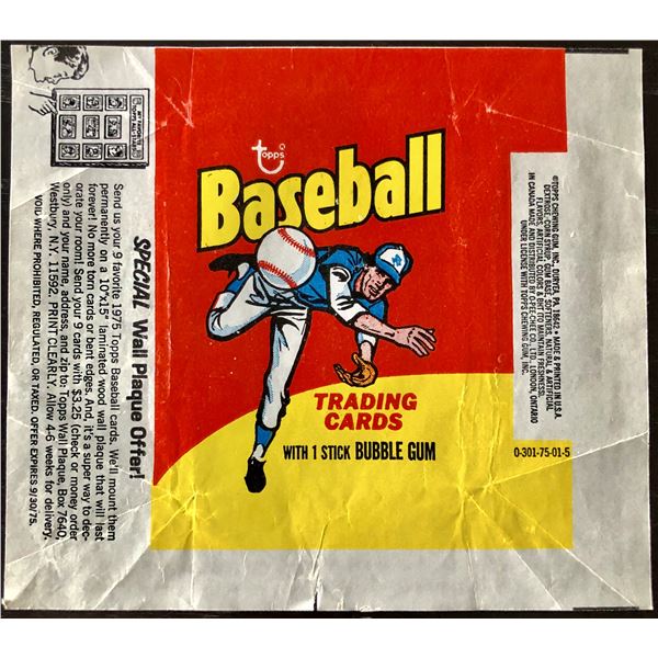 1975 TOPPS BASEBALL WRAPPER