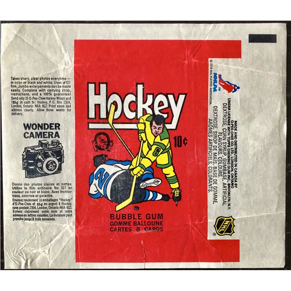 1975-76 O-PEE-CHEE NHL HOCKEY WRAPPER