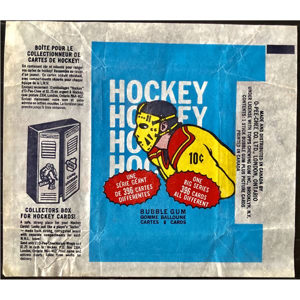 1974-75 O-PEE-CHEE NHL HOCKEY WRAPPER