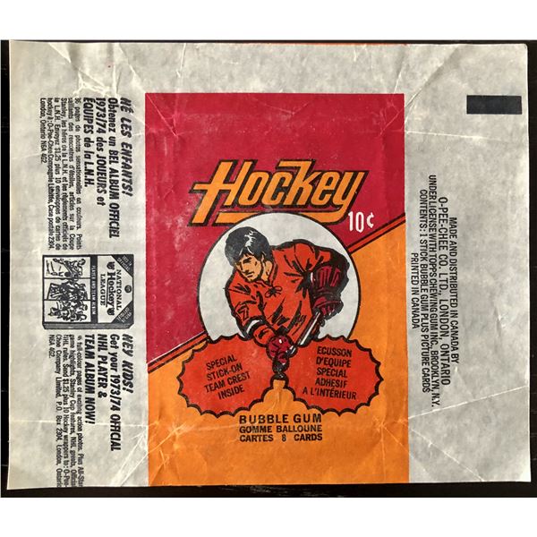 1973-74 O-PEE-CHEE NHL HOCKEY WRAPPER
