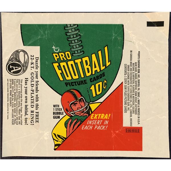 1970 TOPPS NFL FOOTBALL WRAPPER