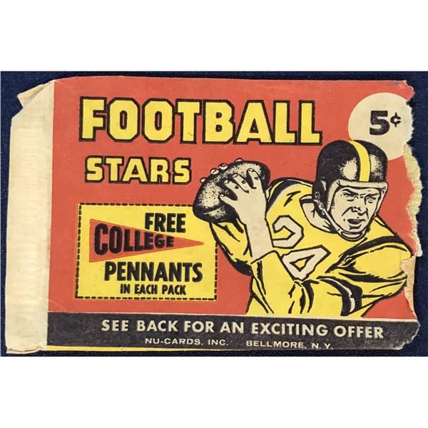 1961 NU-CARDS FOOTBALL STARS WRAPPER