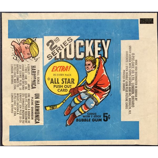 1968-69 O-PEE-CHEE NHL HOCKEY 2nd SERIES WRAPPER