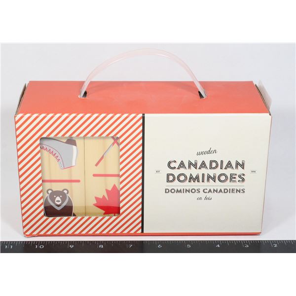 VINTAGE WOODEN CANADIAN DOMINOES