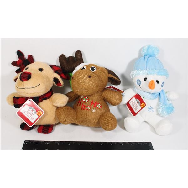 LOT OF 3 CHRISTMAS MINI PLUSH