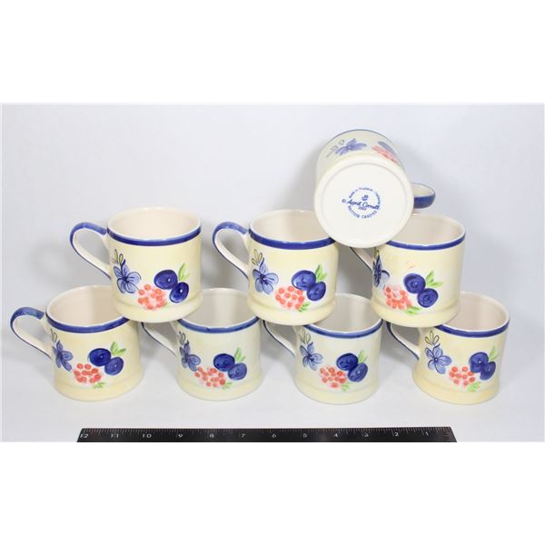 LOT OF 8 VINTAGE APRIL CORNELL MUGS HAND PAINTED