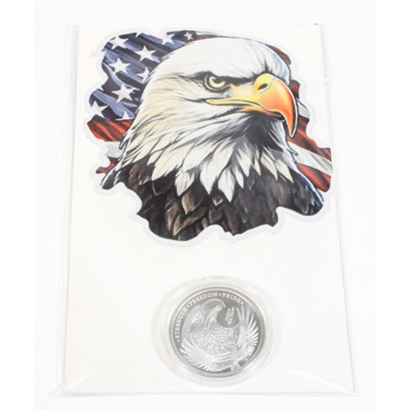 1/4OZ EAGLE GSM SILVER ROUND IN CAPSULE WITH CARD