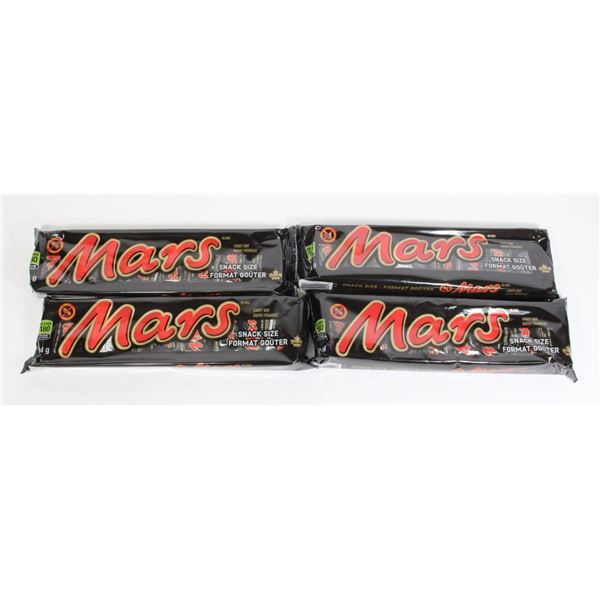 4 PACKS OF SNACK SIZE MARS CHOCOLATES