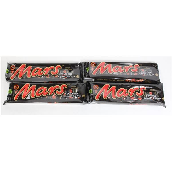 4 PACKS OF SNACK SIZE MARS CHOCOLATES