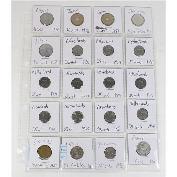 20 COINS 9 COUNTRIES