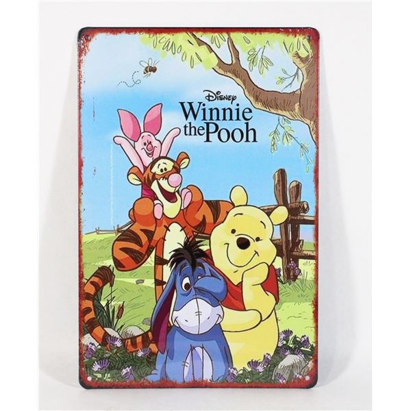 NEW DISNEY WINNIE THE POOH THEME METAL SIGN.