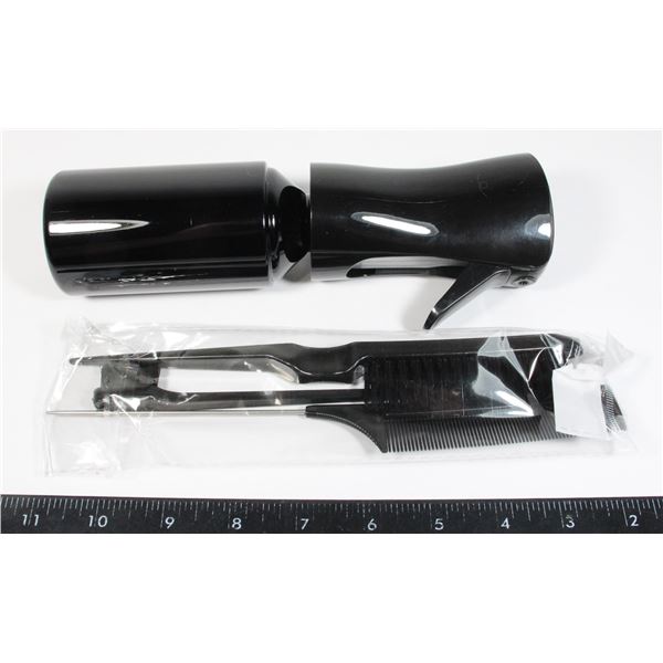 LOT OF NEW HAIR CARE ITEMS SPRAY BOTTLE BRUSH AND