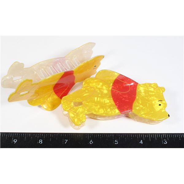 2 NEW WINNIE THE POOH THEME CLAW CLIP HAIR