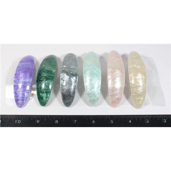 NEW 6 PCE OVAL ACRYLIC FRENCH CLIP HAIR ACCESSORY