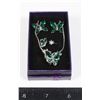 Image 1 : NEW SILVER TONE FOREST GREEN BUTTERFLY JEWELRY SET