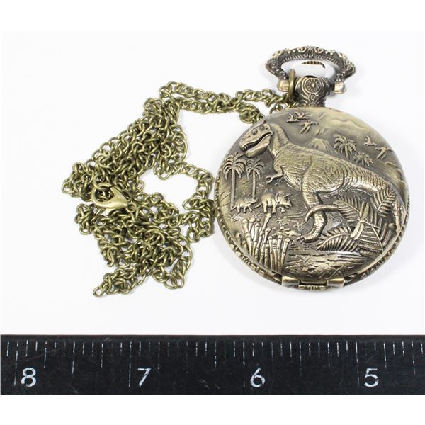 NEW DINOSAUR POCKET WATCH WITH CHAIN
