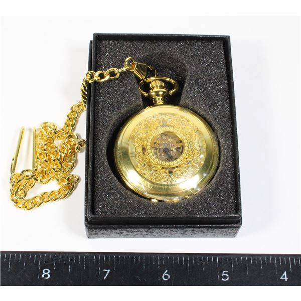 NEW GOLD TONE MANUAL WIND MOVING GEAR WINDOW