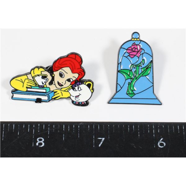 2 NEW BEAUTY AND THE BEAST THEME LAPEL PIN
