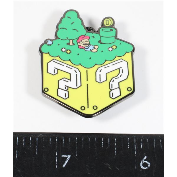 NEW SUPER MARIO THEME LAPEL PIN HAS TWO POSTS