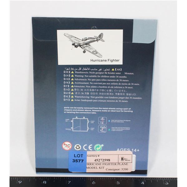 NEW HURRICANE FIGHTER PLANE METAL MODEL KIT