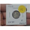Image 1 : 1932 Canadian Silver 10 Cents. EF40 with 8 pearls. Nice.