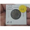 Image 1 : 1906 Large Crown Canadian Silver 25 Cents. G4.