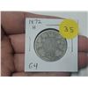 Image 1 : 1872H Canadian Victorian Silver 50 Cents. Heaton Mint. G4.