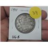 Image 1 : 1911 Canadian Silver 50 cents. First issue of King George V. VG8.