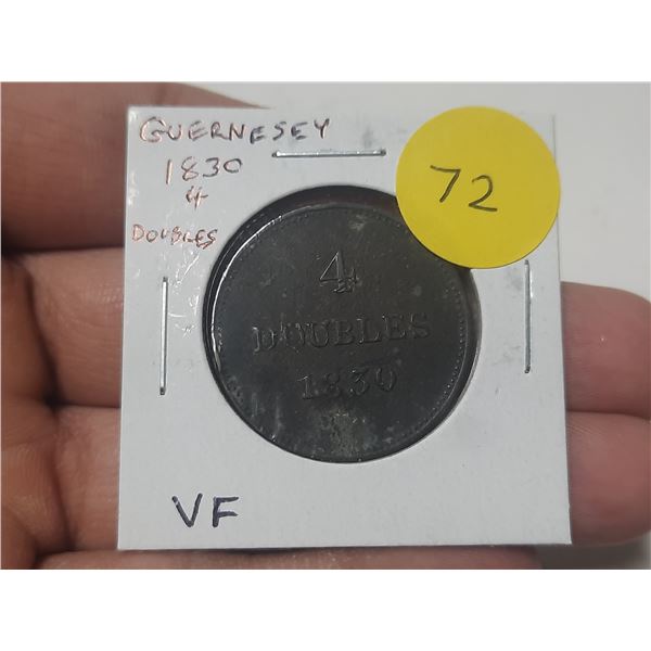 Guernsey. 1830 4 Doubles. VF.