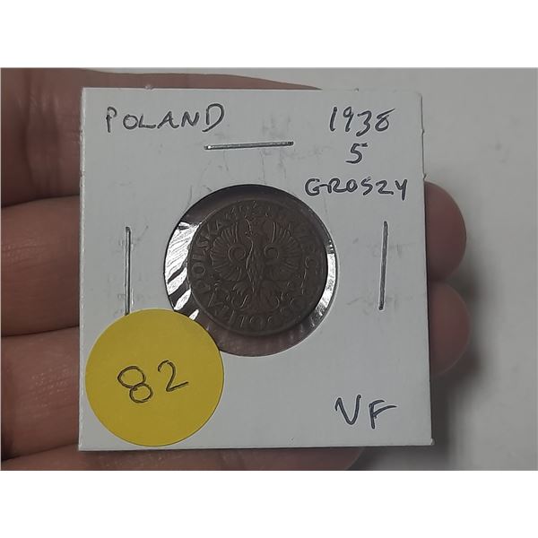 Poland. 1938 5 Groszy. VF.