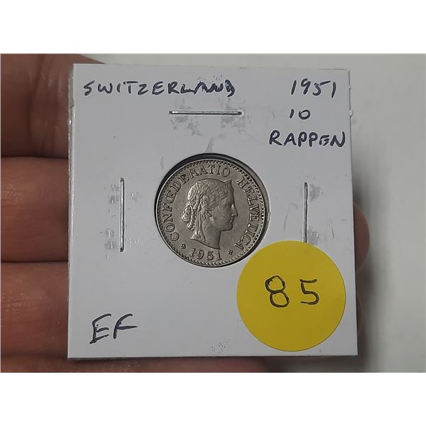 Switzerland. 1951 10 Rappen. EF.