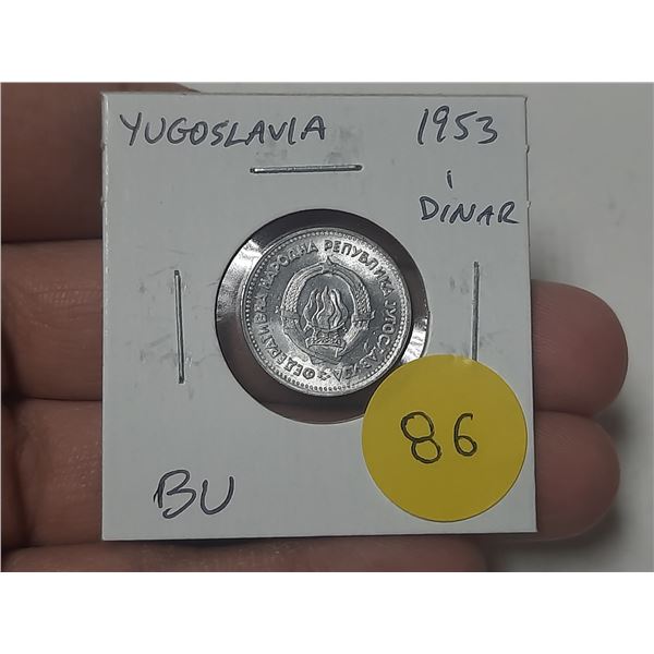 Yugoslavia. 1953 1 Dinar. BU.