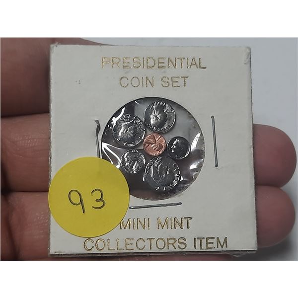 U.S. Presidential Coin Set. Mini Mint Collectors item. As issued but not legal tender.