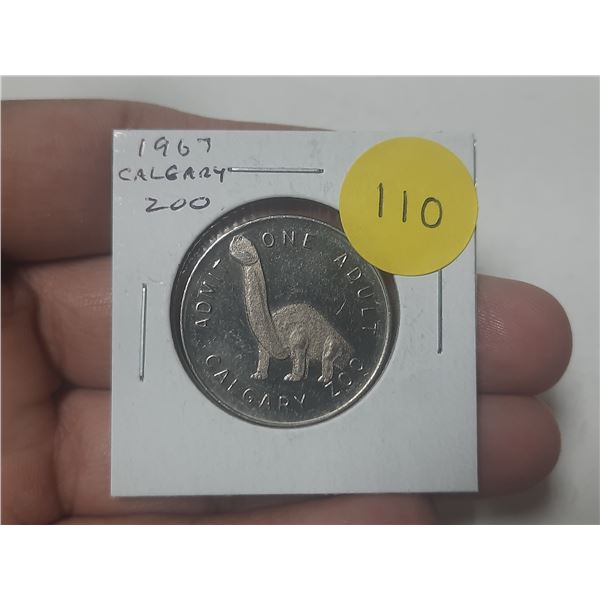 1967 Calgary Zoo medal with Dinosaur.