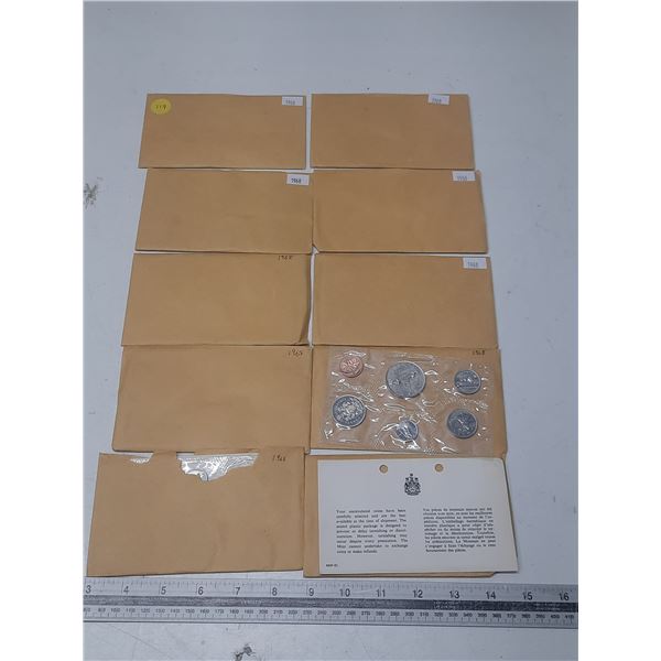Lot of 10 1968 Canadian Proof Like Sets.