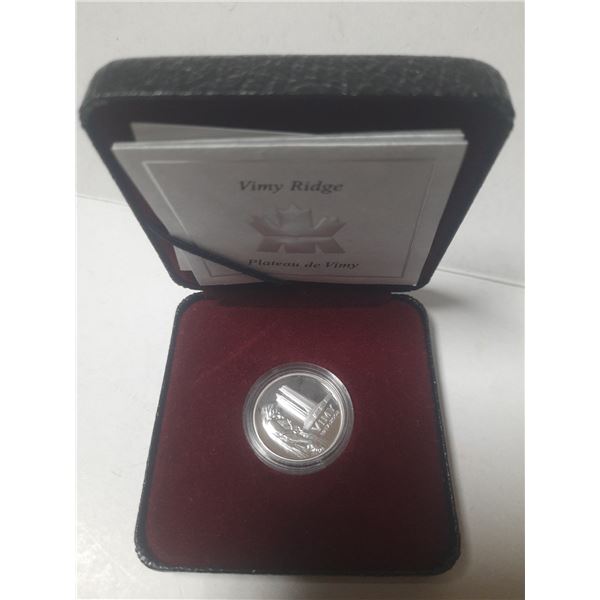 1917 – 2002 5 Cents. Commemorates the 85th Anniversary of this famous Canadian battle. Ster