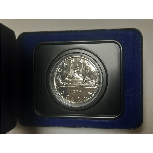 1975 Specimen Nickel Dollar. Housed in its original RCM case.
