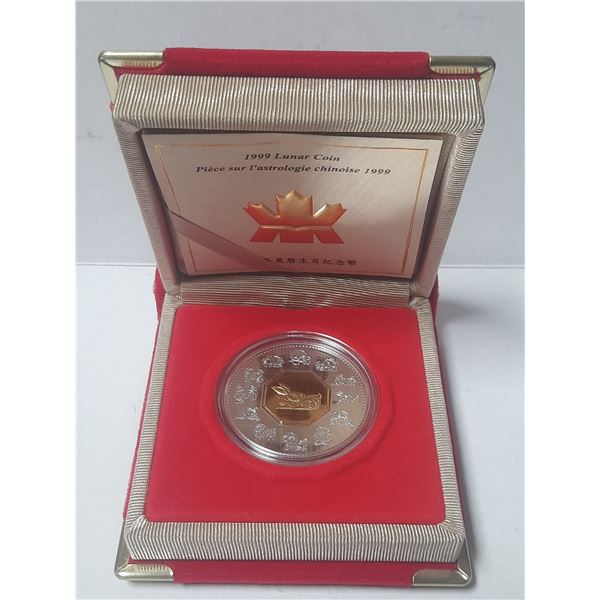 1999 Year of the Rabbit Lunar Calendar $15. Sterling Silver with 24-karat Gold Plating on the Cameo.